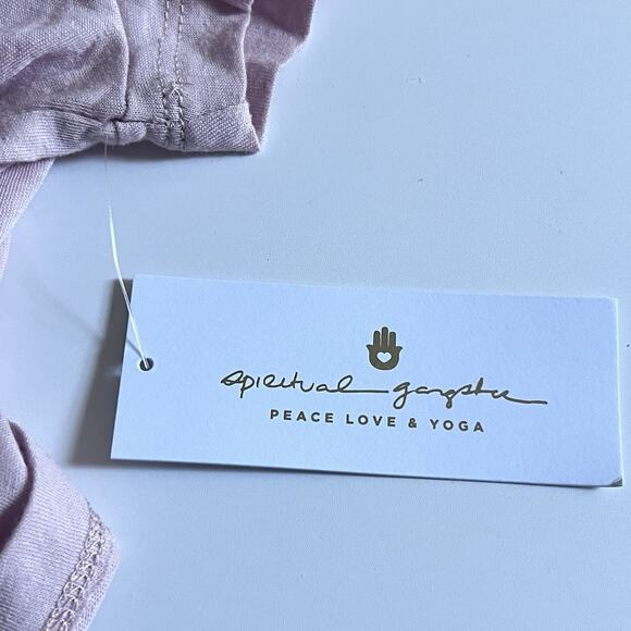 Spiritual Gangster Goddess Vibes Lavender Crop Tee Women’s Large NWT - Picture 7 of 8